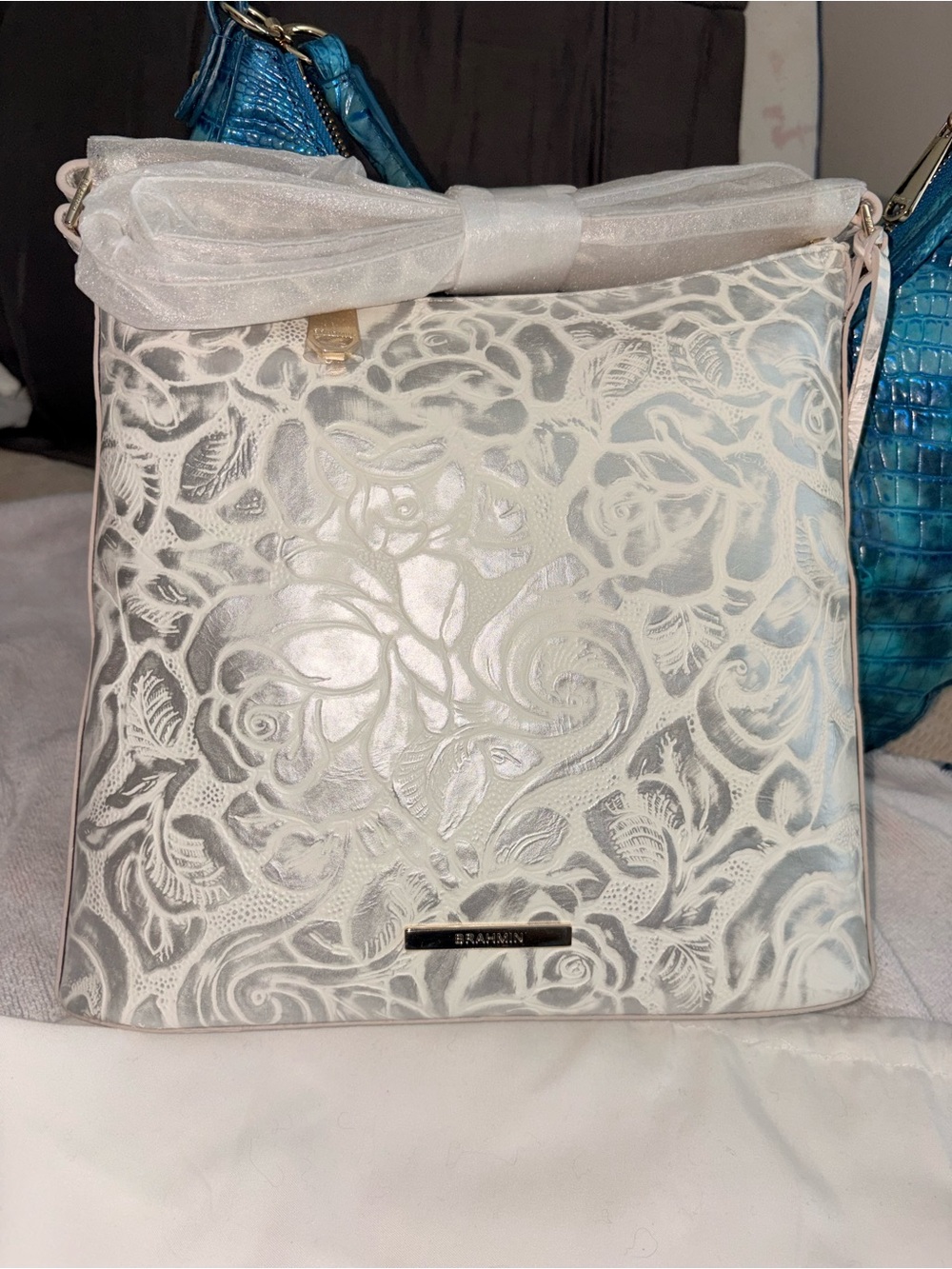 NWT BRAHMIN KATIE IN WHITE LYON